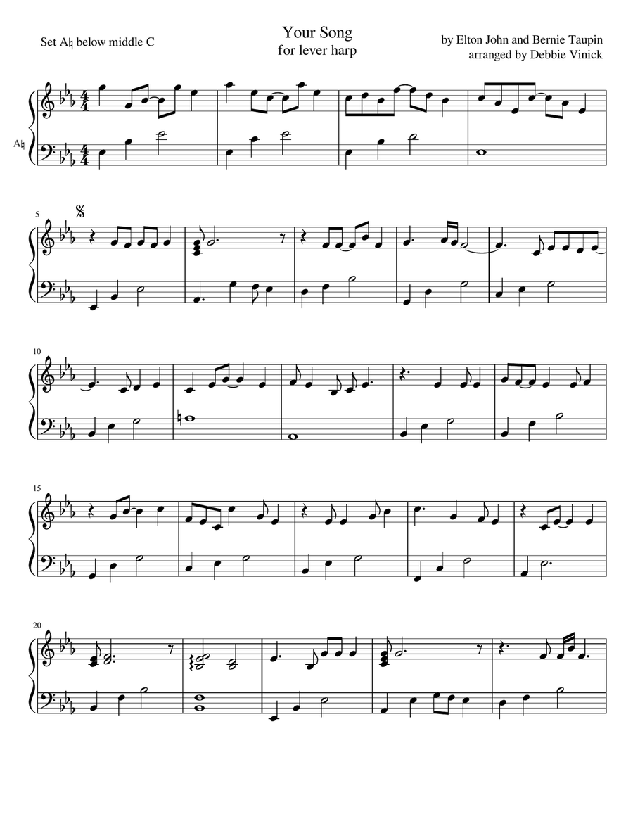 Your Song Celtic Harp scores gallery preview page 2