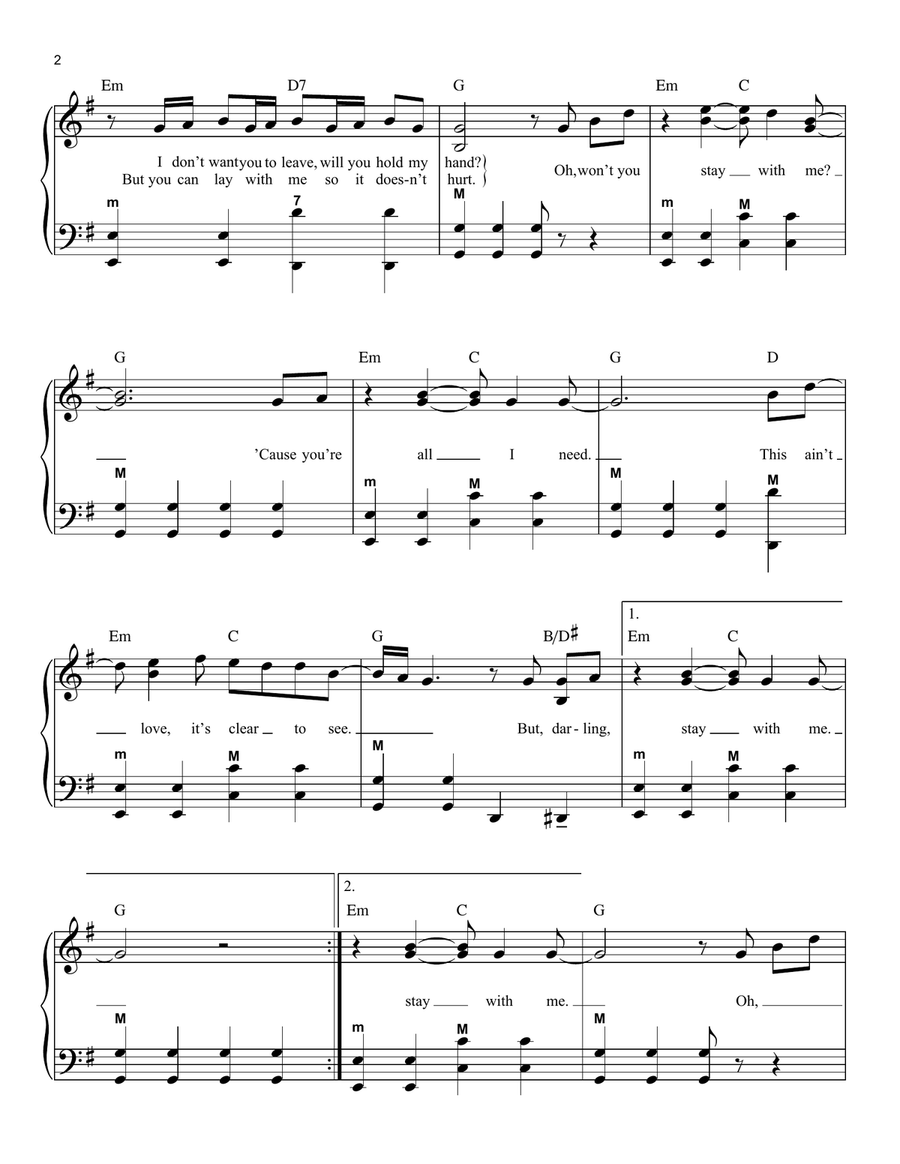 Stay With Me Piano scores gallery preview page 2