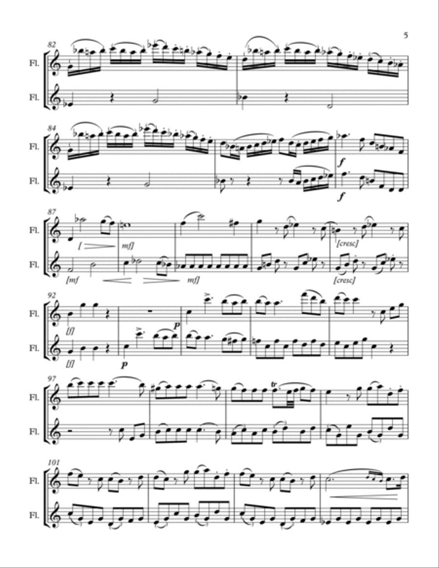 Duet #1 from Book III of Duets for Violin Flute Duet scores gallery preview page 5
