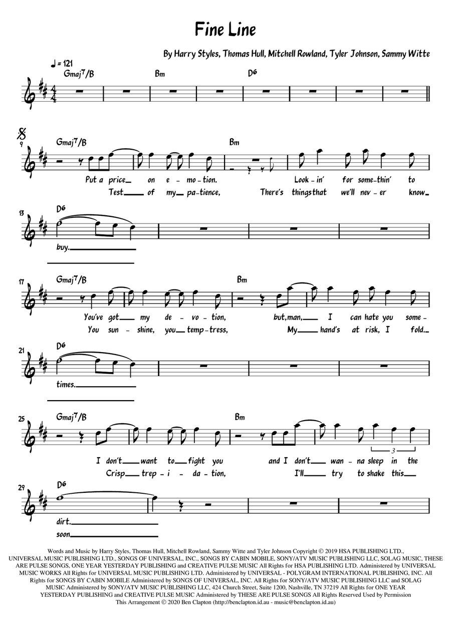 Fine Line Voice Solo scores gallery preview page 1