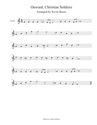 Book cover for Onward, Christian Soldiers (Easy key of C) - Violin