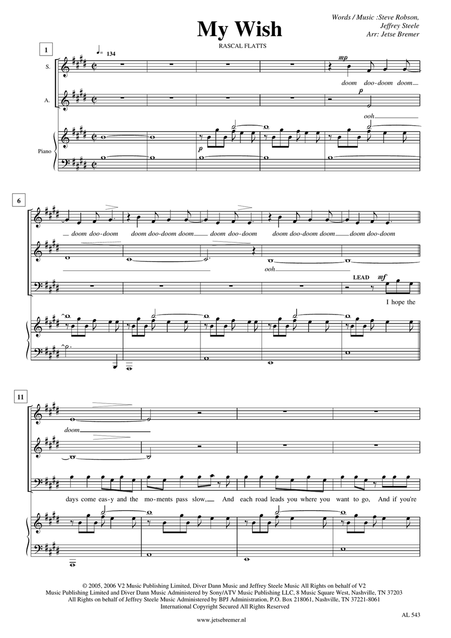 My Wish 3-Part scores gallery preview page 1