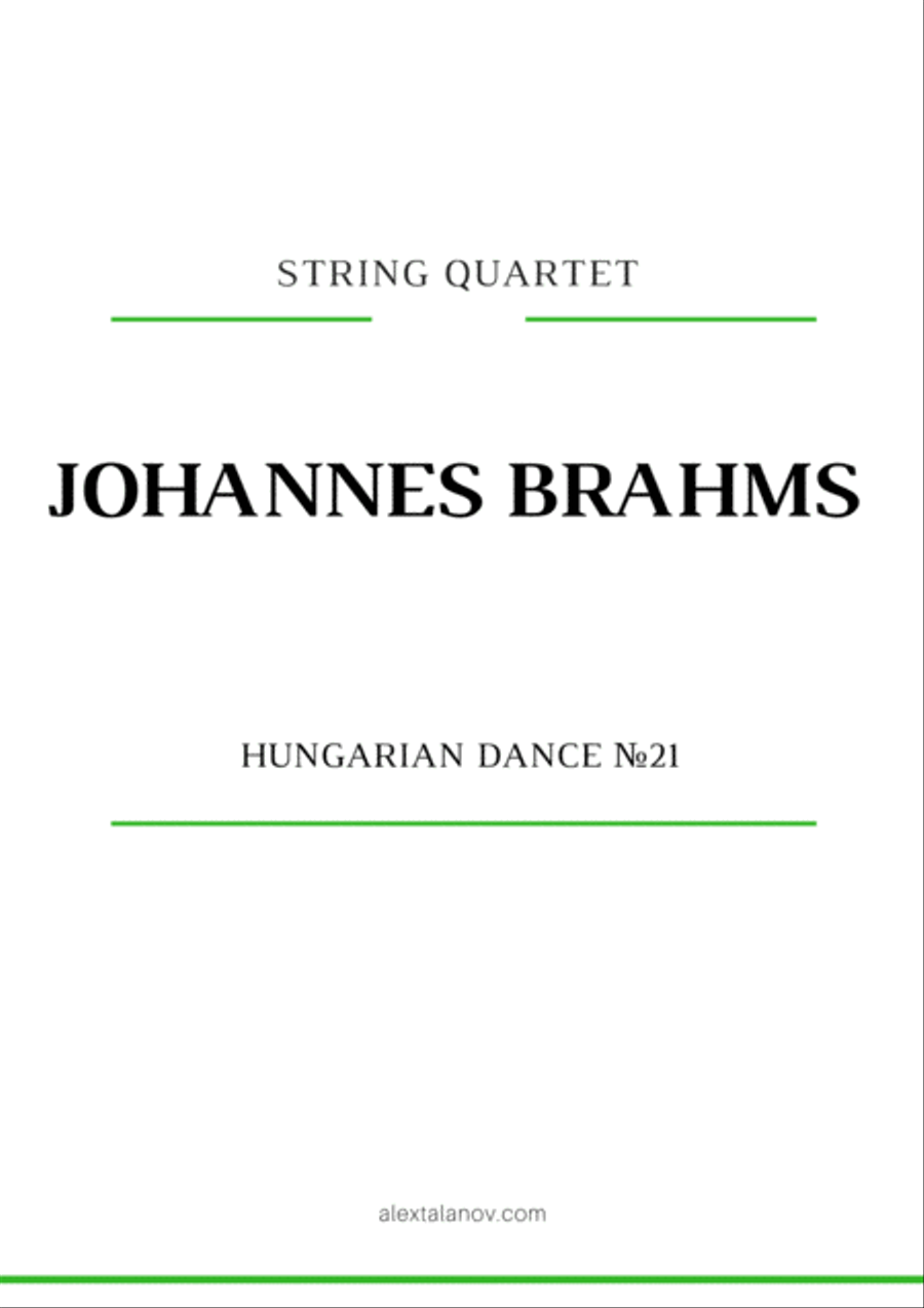 Hungarian Dance №21 String Quartet scores gallery preview page 1