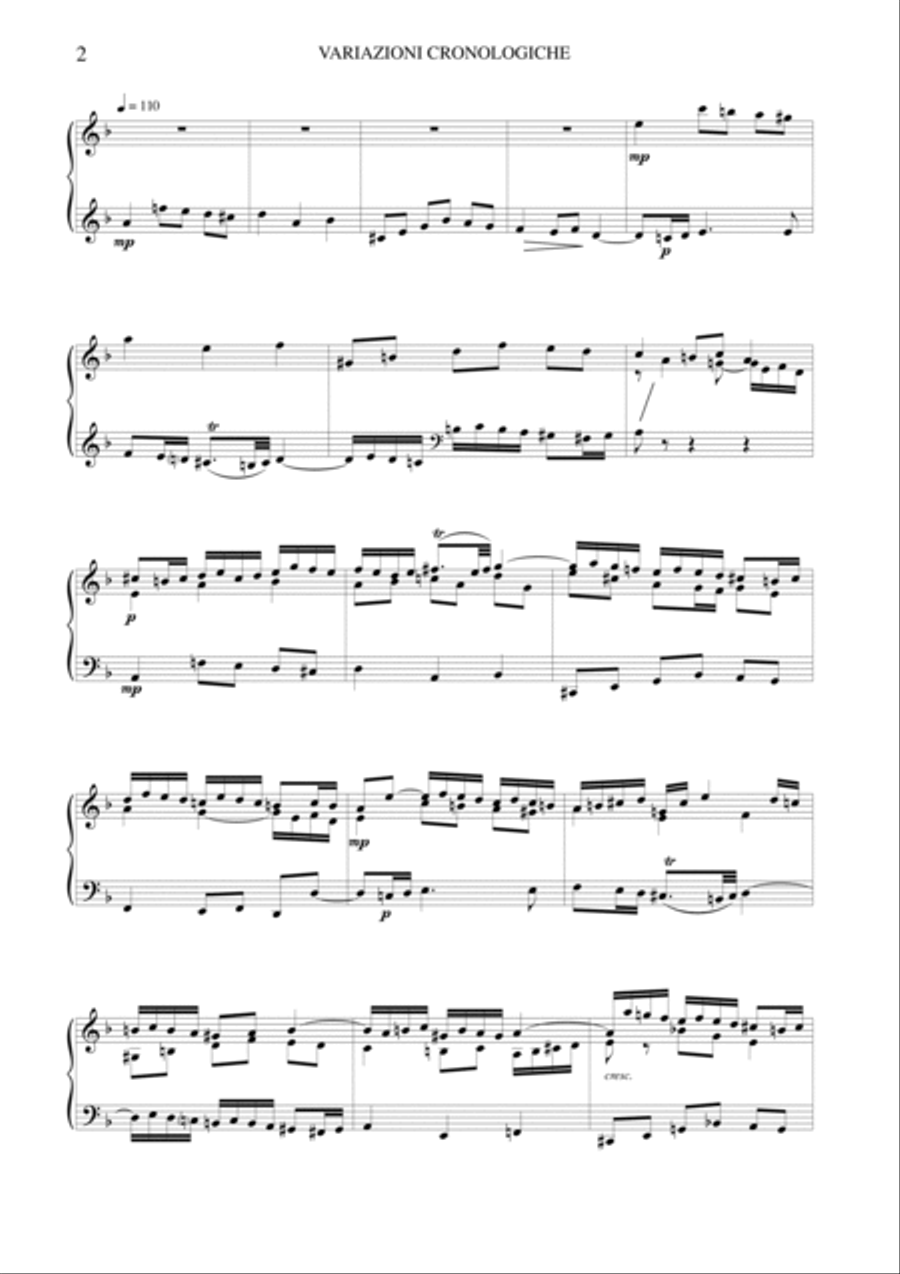 Salvatore Passantino: VARIAZIONI CRONOLOGICHE SU UN TEMA DI J. S. BACH (ES-21-036) Piano Solo scores gallery preview page 4