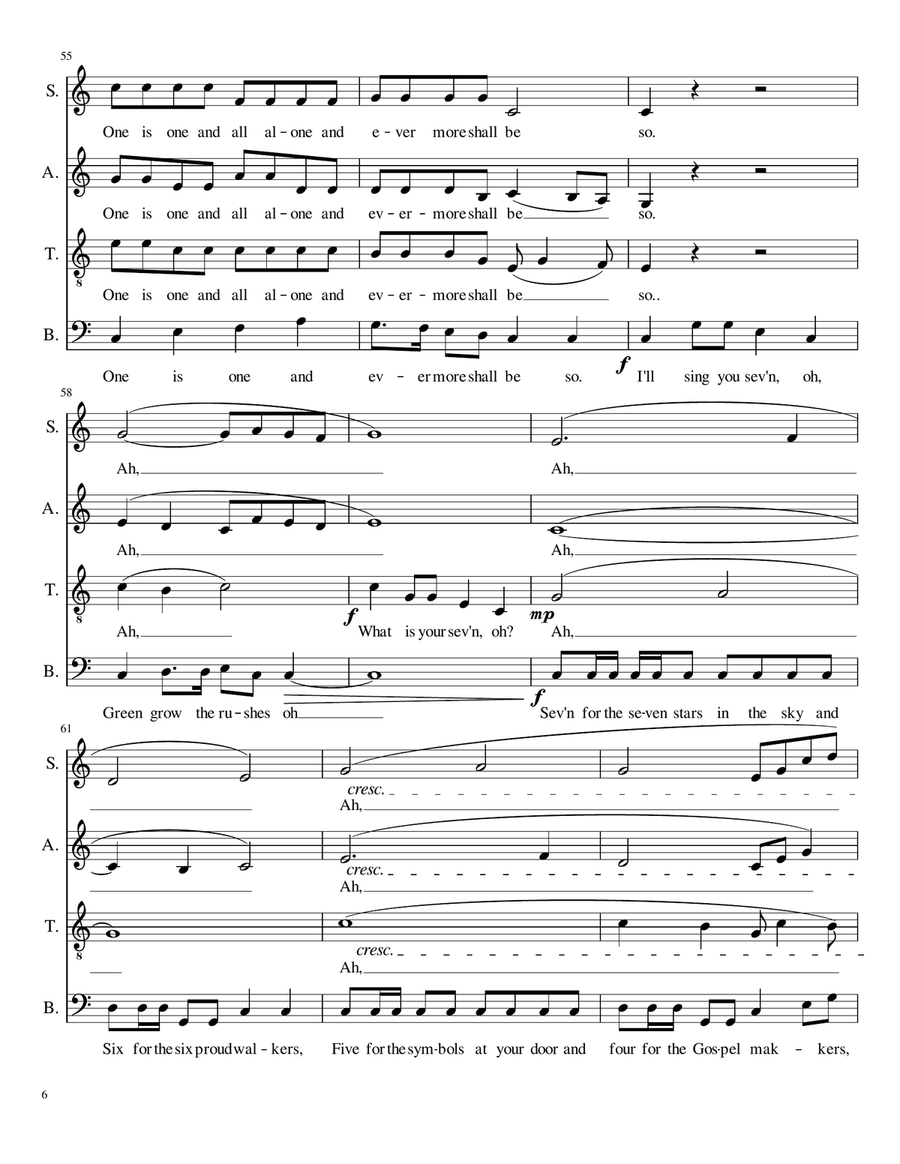 Green Grow the Rushes O Green Grow the Rushes O 4-Part scores gallery preview page 6