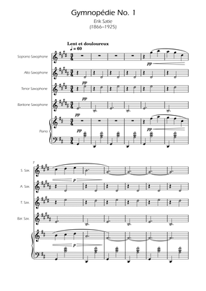 Gymnopedie No. 1 - Sax Quartet SATB