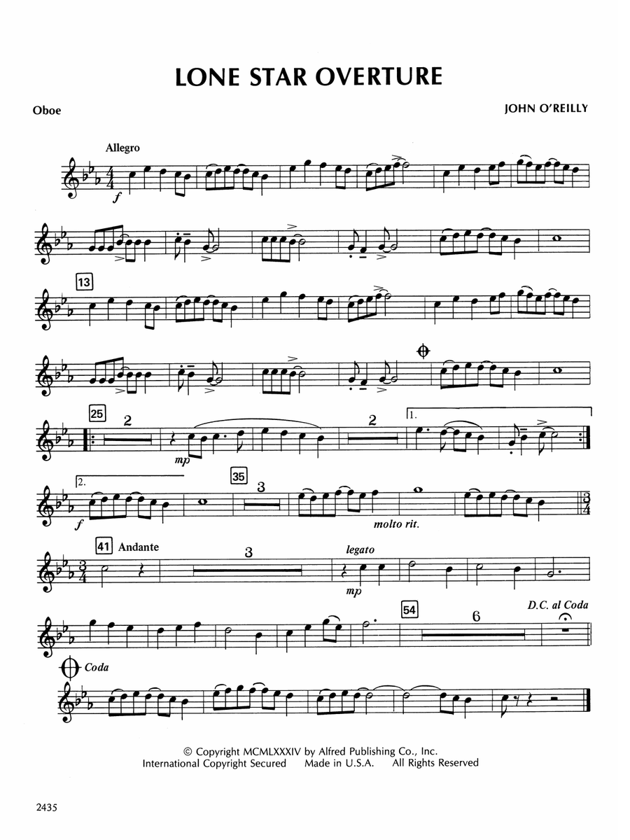 Lone Star Overture: Oboe