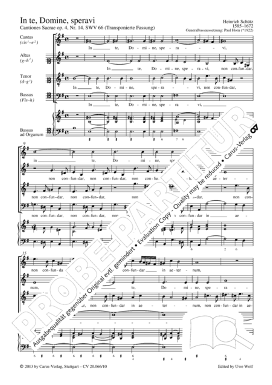 In te, Domine, speravi (In dich, Herr, hab' ich gehoffet) School and Community scores gallery preview page 2