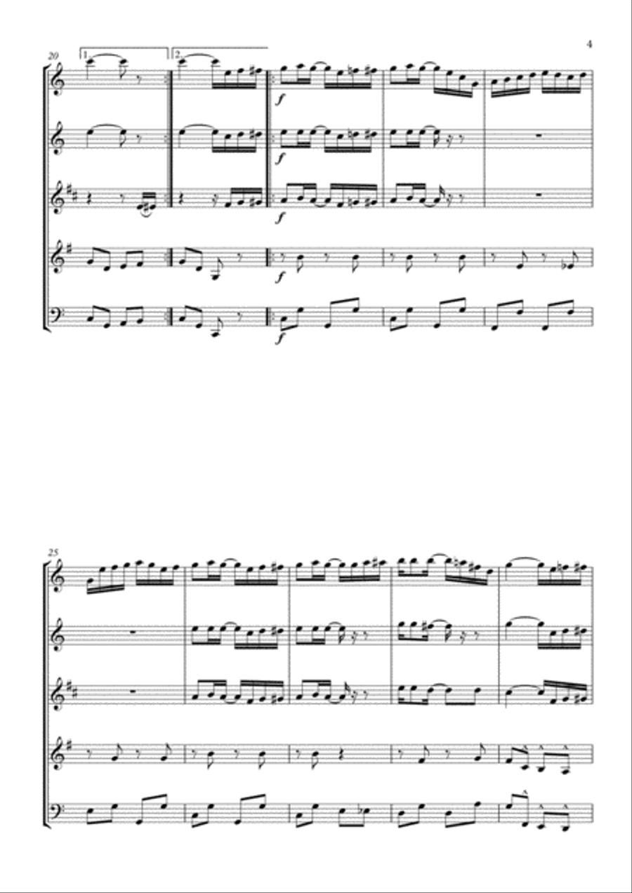 The Entertainer arranged for Woodwind Quintet Woodwind Quintet scores gallery preview page 5