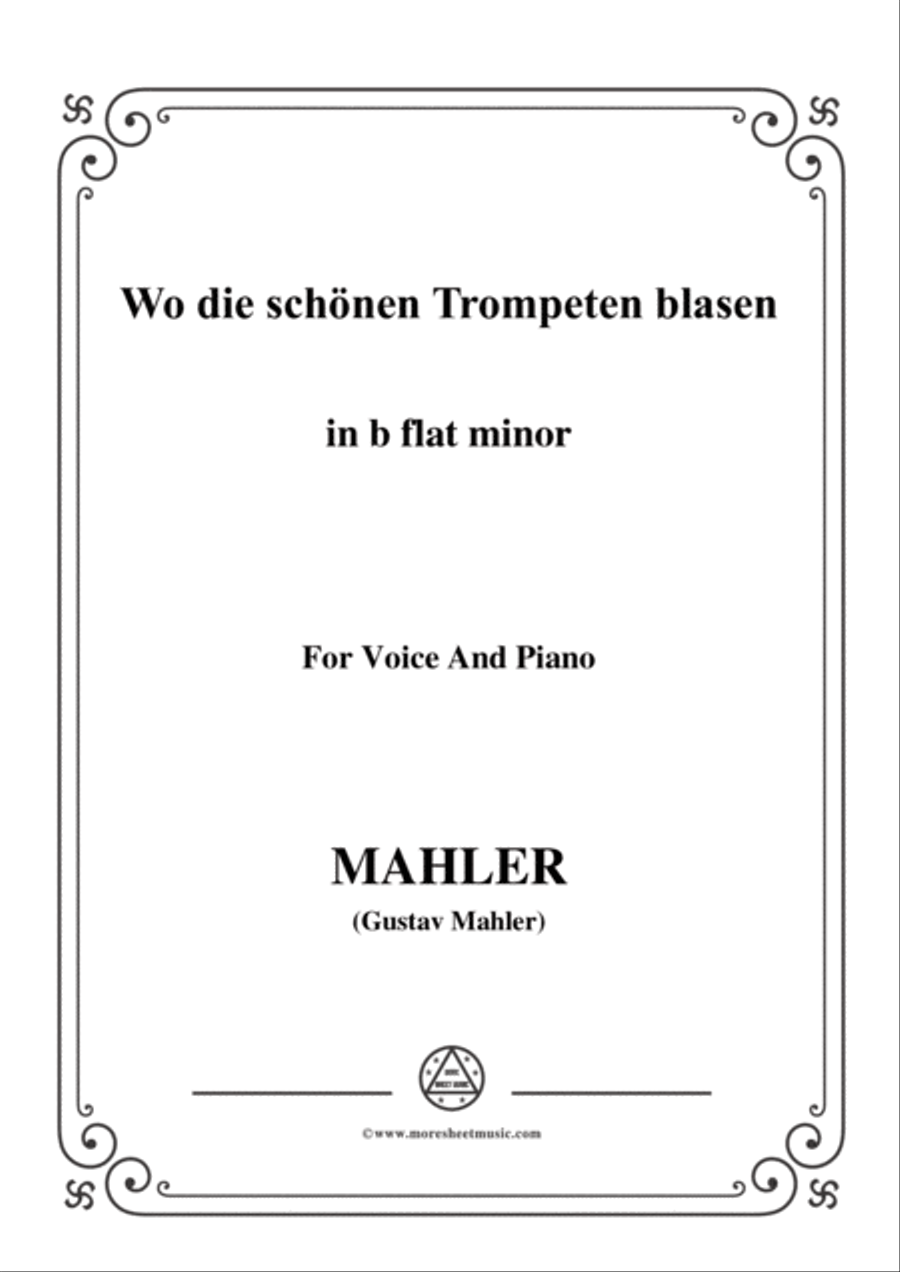 Mahler-Wo die schönen Trompeten blasen in b flat minor,for Voice and Piano Voice Solo scores gallery preview page 1