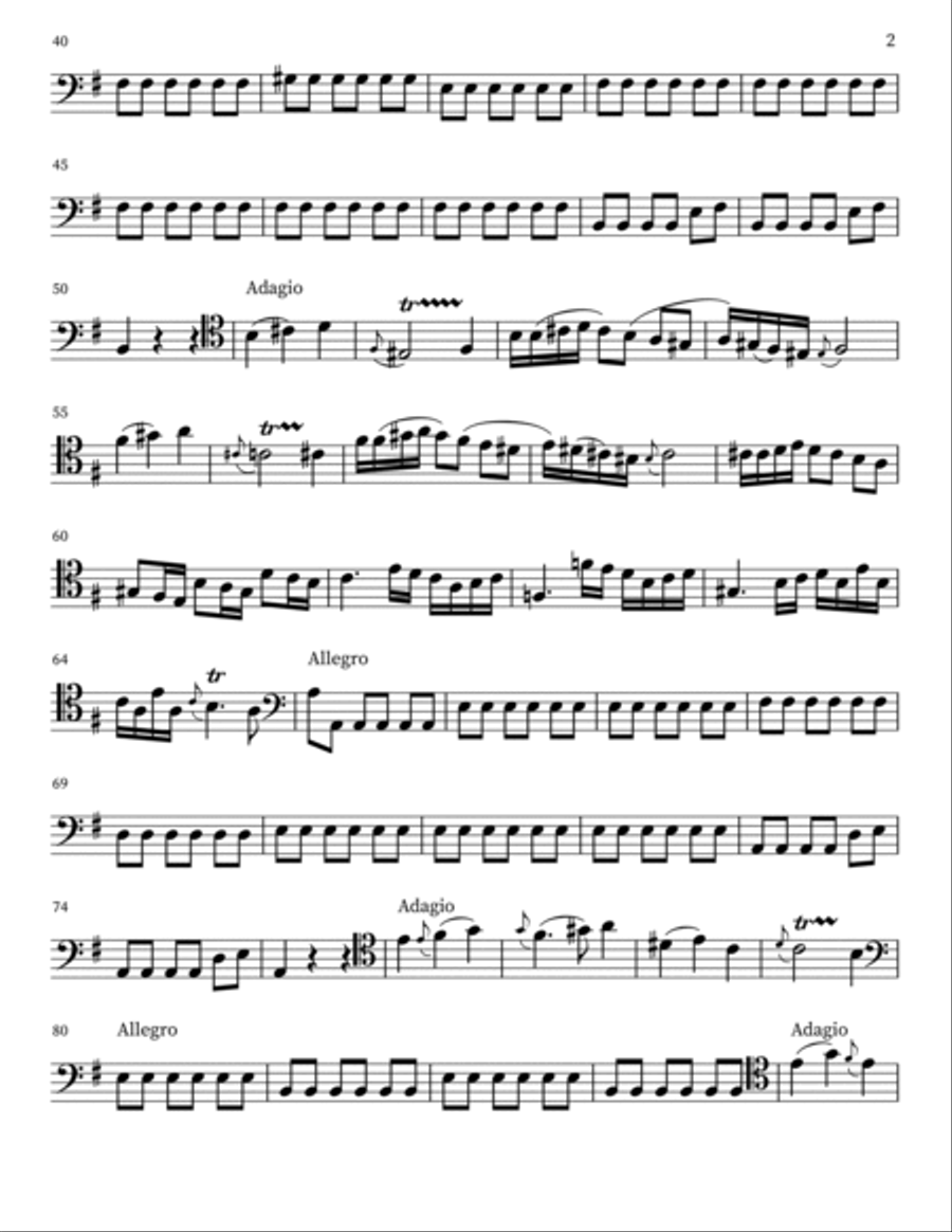 Cello Concerto in E Minor (RV 409) Cello Solo scores gallery preview page 2