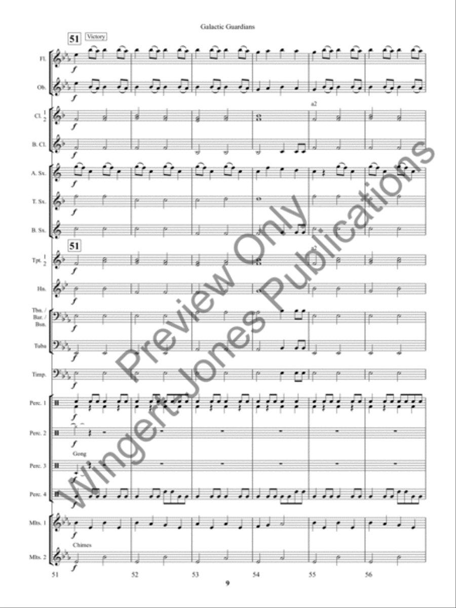 Galactic Guardians Concert Band scores gallery preview page 13
