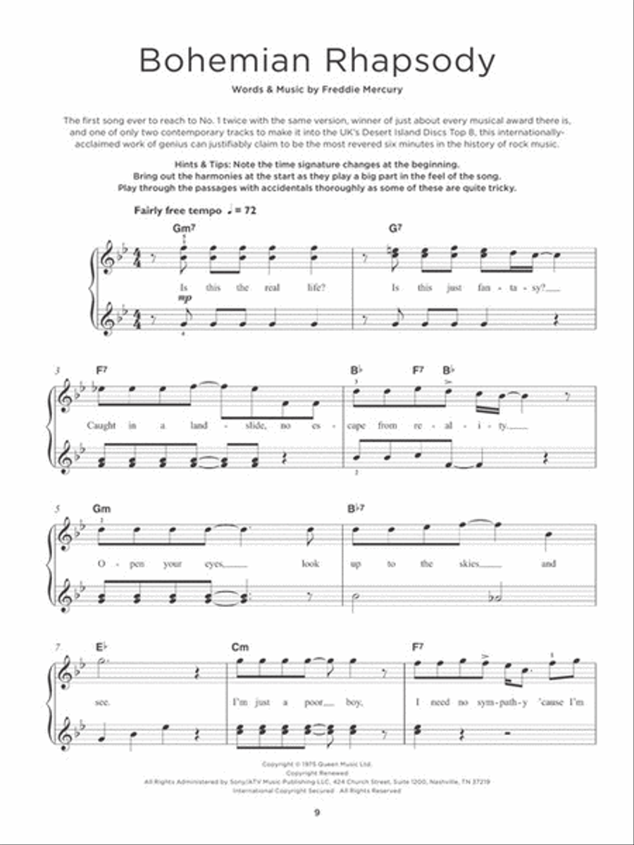 Queen – Really Easy Piano Easy Piano scores gallery preview page 5