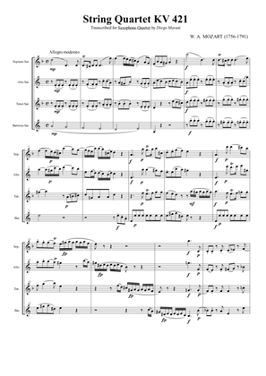 String Quartet KV 421 for Saxophone Quartet (SATB)