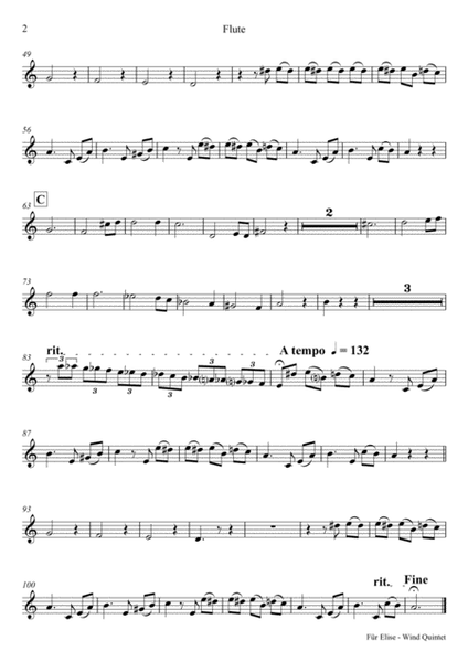 For Elise - Ludwig van Beethoven - Wind Quintet image number null