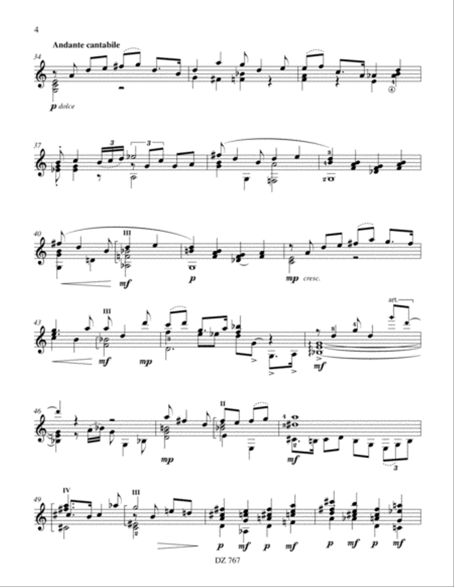 Fantasy on an Irish Melody Classical Guitar scores gallery preview page 4