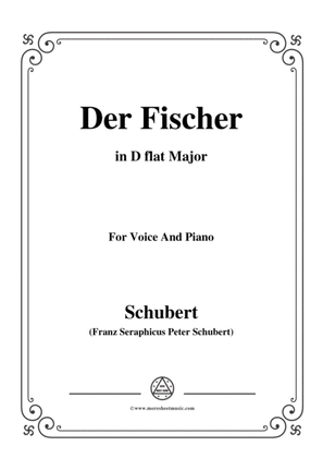 Book cover for Schubert-Der Fischer,in D flat Major,Op.5,No.3,for Voice and Piano