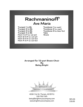 Rachmaninoff Ave Maria for 12-part brass choir