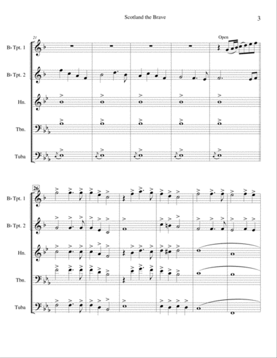 Scotland the Brave - A Medley Brass Ensemble scores gallery preview page 3