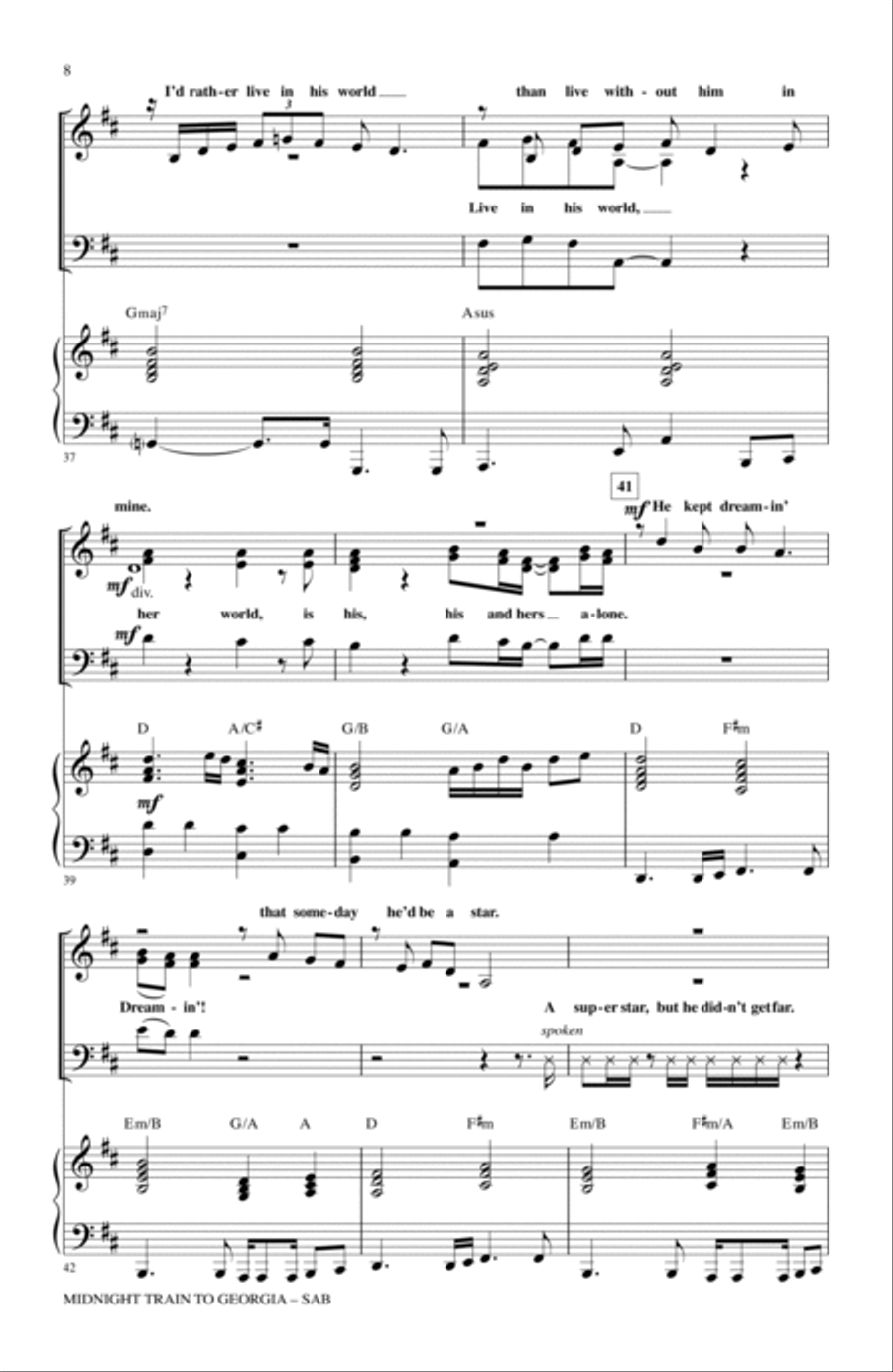 Midnight Train To Georgia 3-Part scores gallery preview page 6