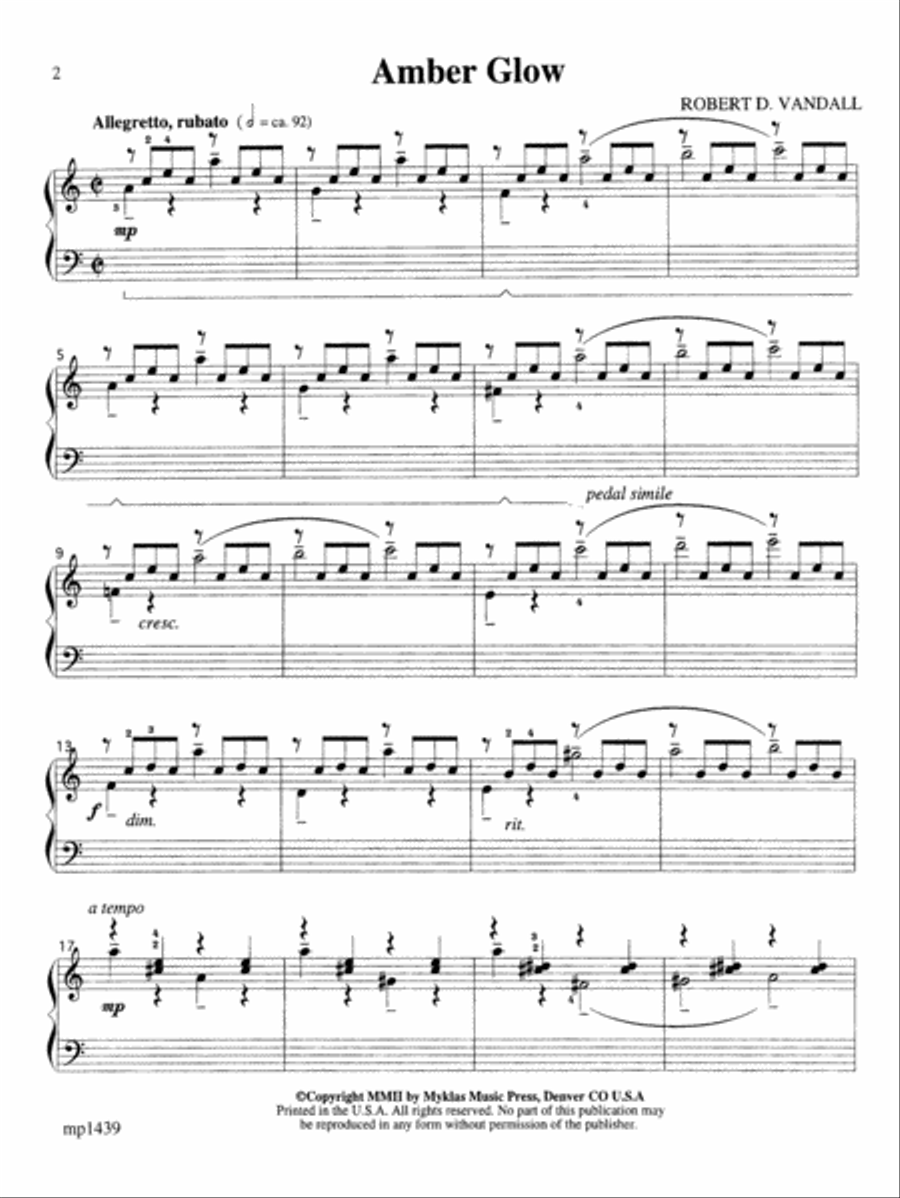 Amber Glow Amber Glow Easy Piano scores gallery preview page 2