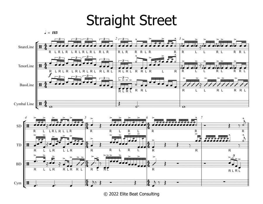 Drum Line Cadence - Straight Street image number null