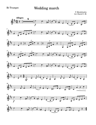 Wedding March by Mendelssohn for trumpet (easy)