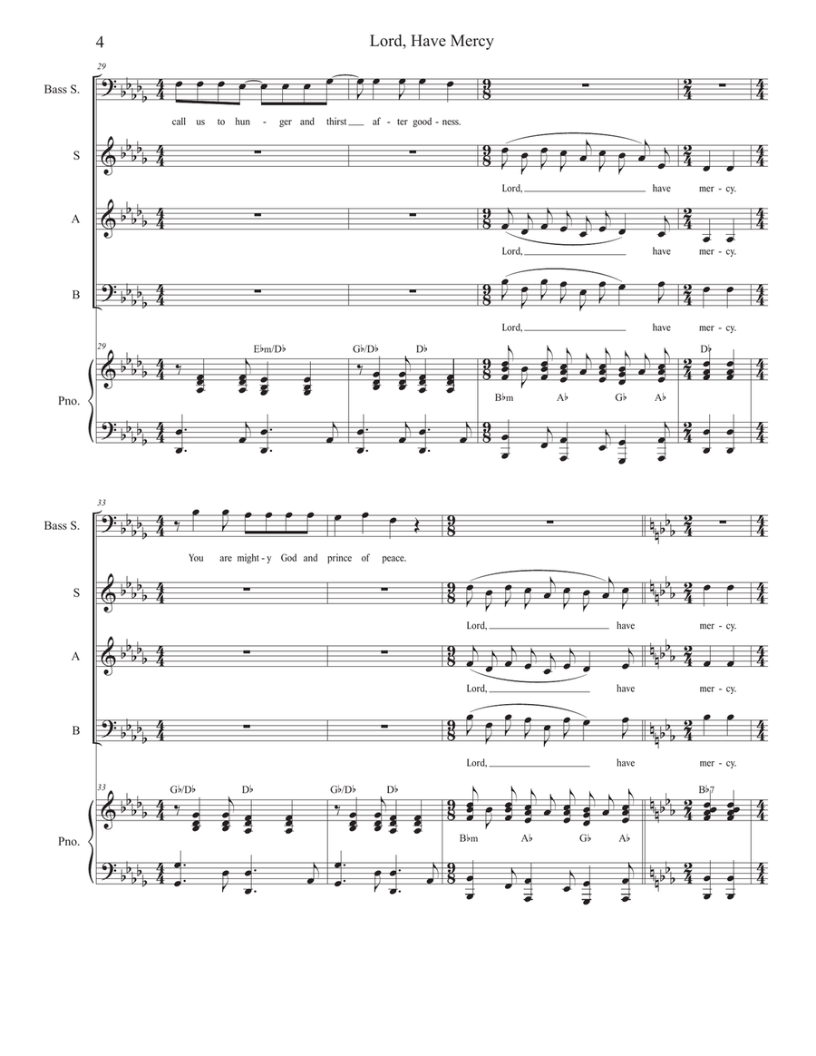 Lord, Have Mercy (Bass solo and SAB) (