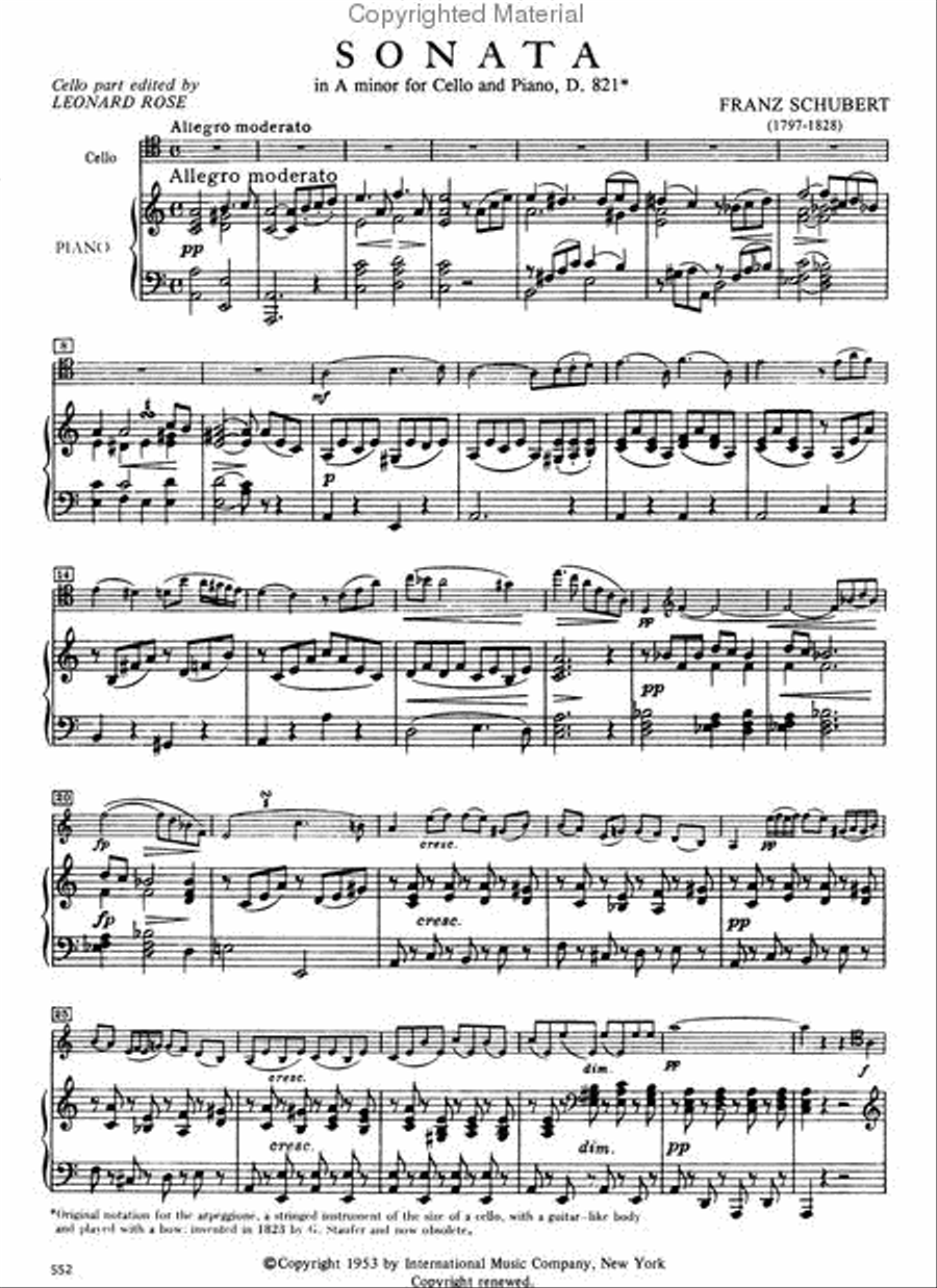 Sonata in A minor 'Arpeggione', D. 821 Piano Accompaniment scores gallery preview page 3
