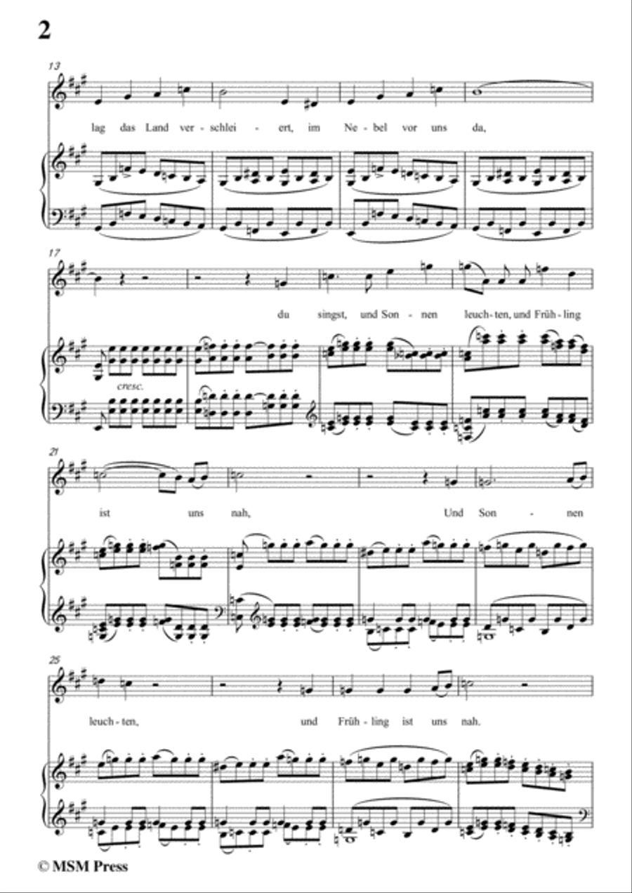 Schubert-Geheimniss(Mayrhofer),in A Major,for Voice&Piano Voice scores gallery preview page 4