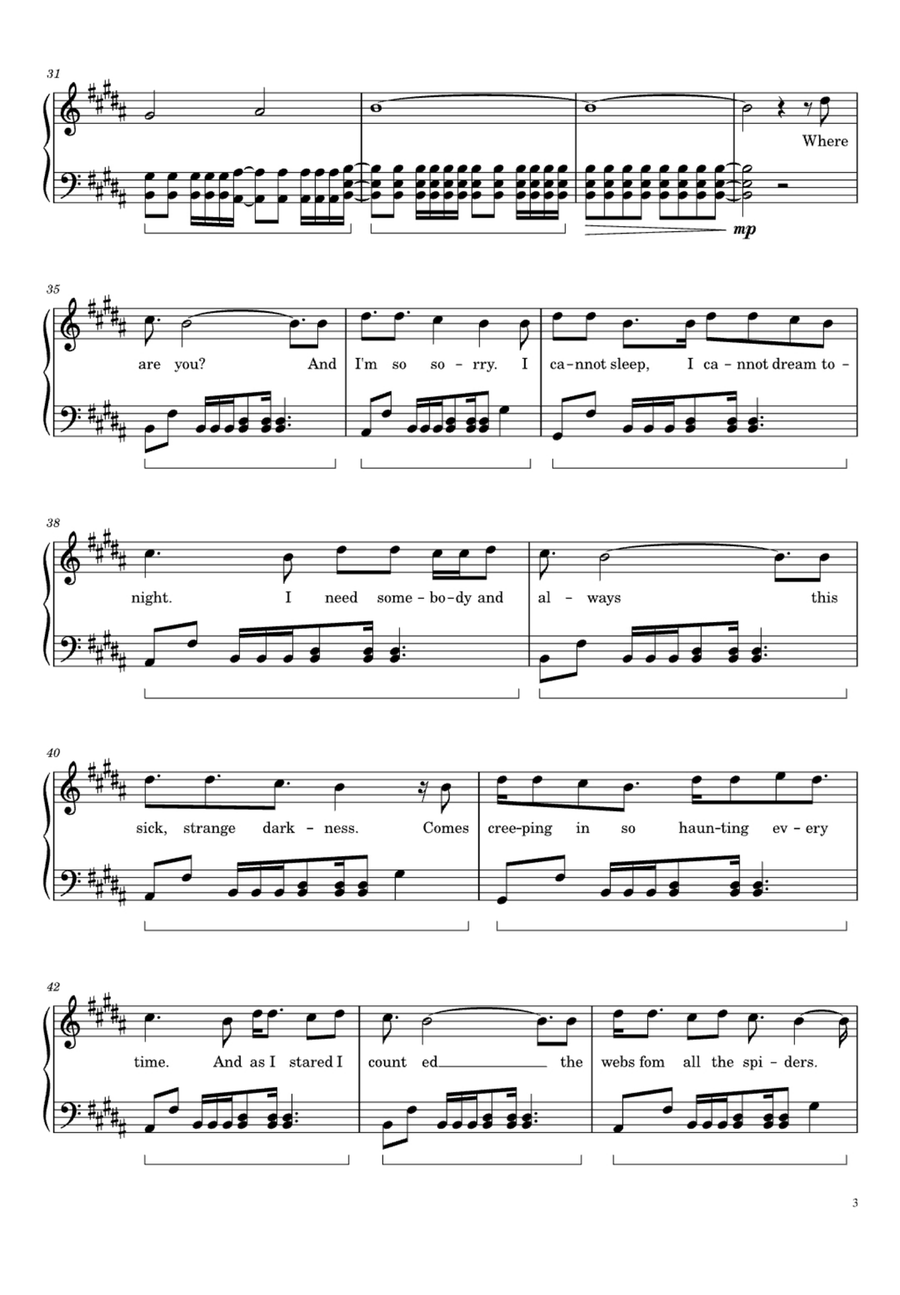 I Miss You Easy Piano scores gallery preview page 3