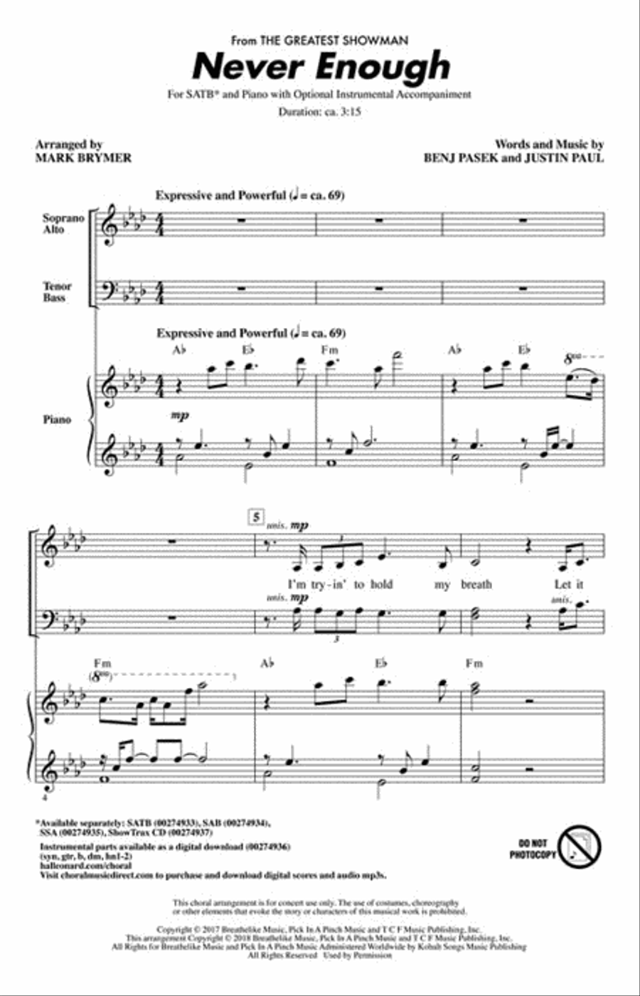 Never Enough 4-Part scores gallery preview page 2