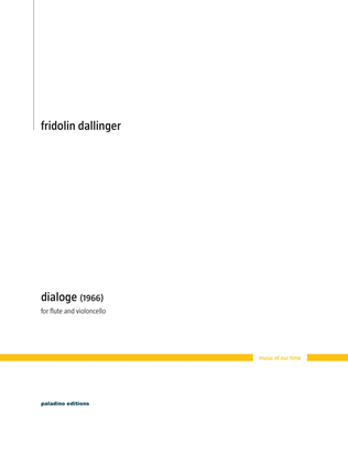 Book cover for Dialogues (Dialoge) (1966) for Flute and Violoncello