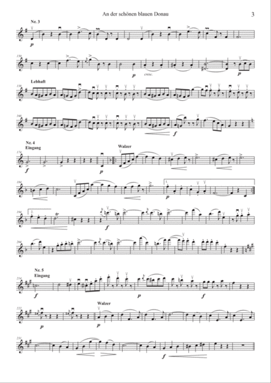 Blue Danube Waltz for String Quartet, A4 print and iPad layout String Quartet scores gallery preview page 3