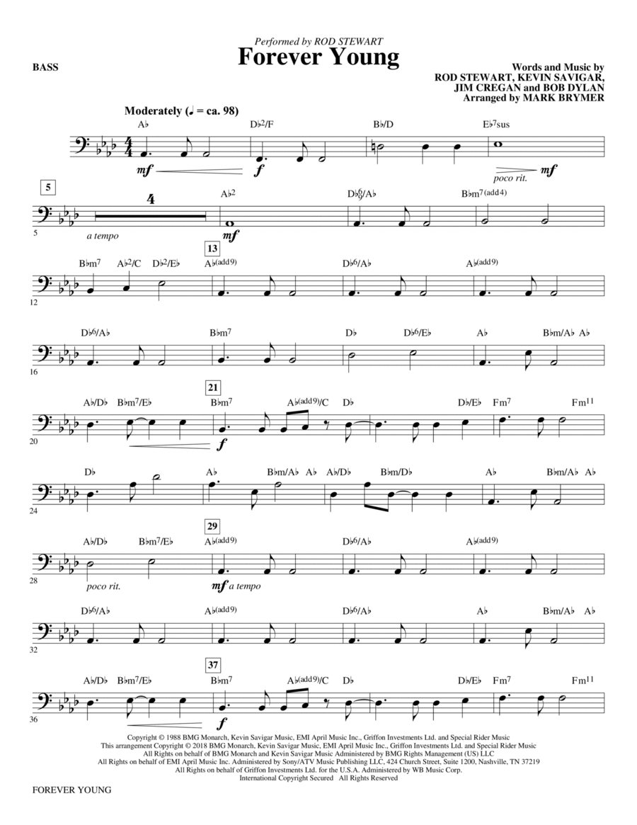 Forever Young - Bass Choir scores gallery preview page 1