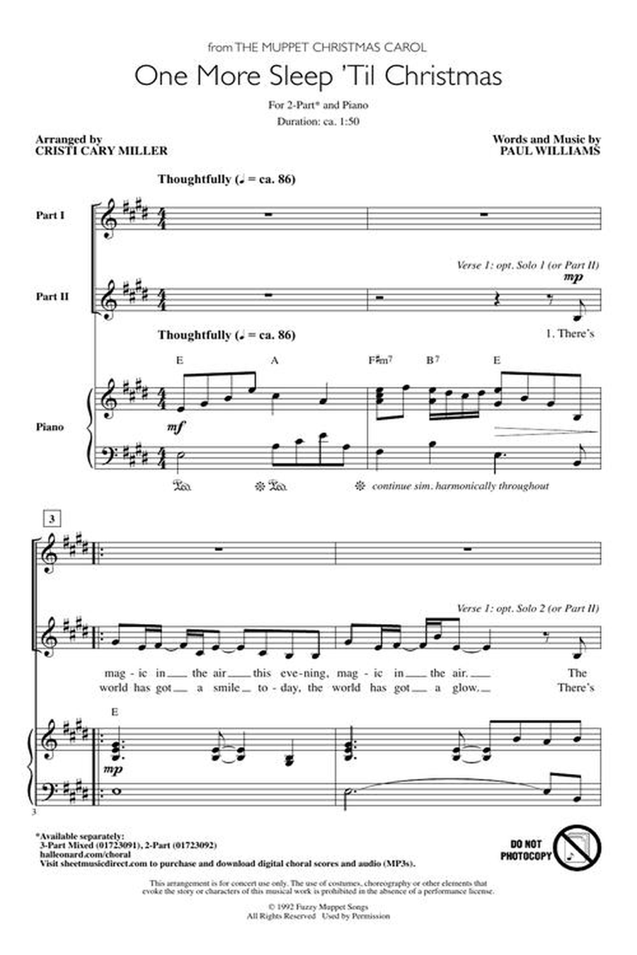 One More Sleep 'Til Christmas (from “The Muppet Christmas Carol”) 2-Part scores gallery preview page 3
