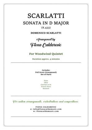 Scarlatti Sonata in D Major K.433 for woodwind quintet