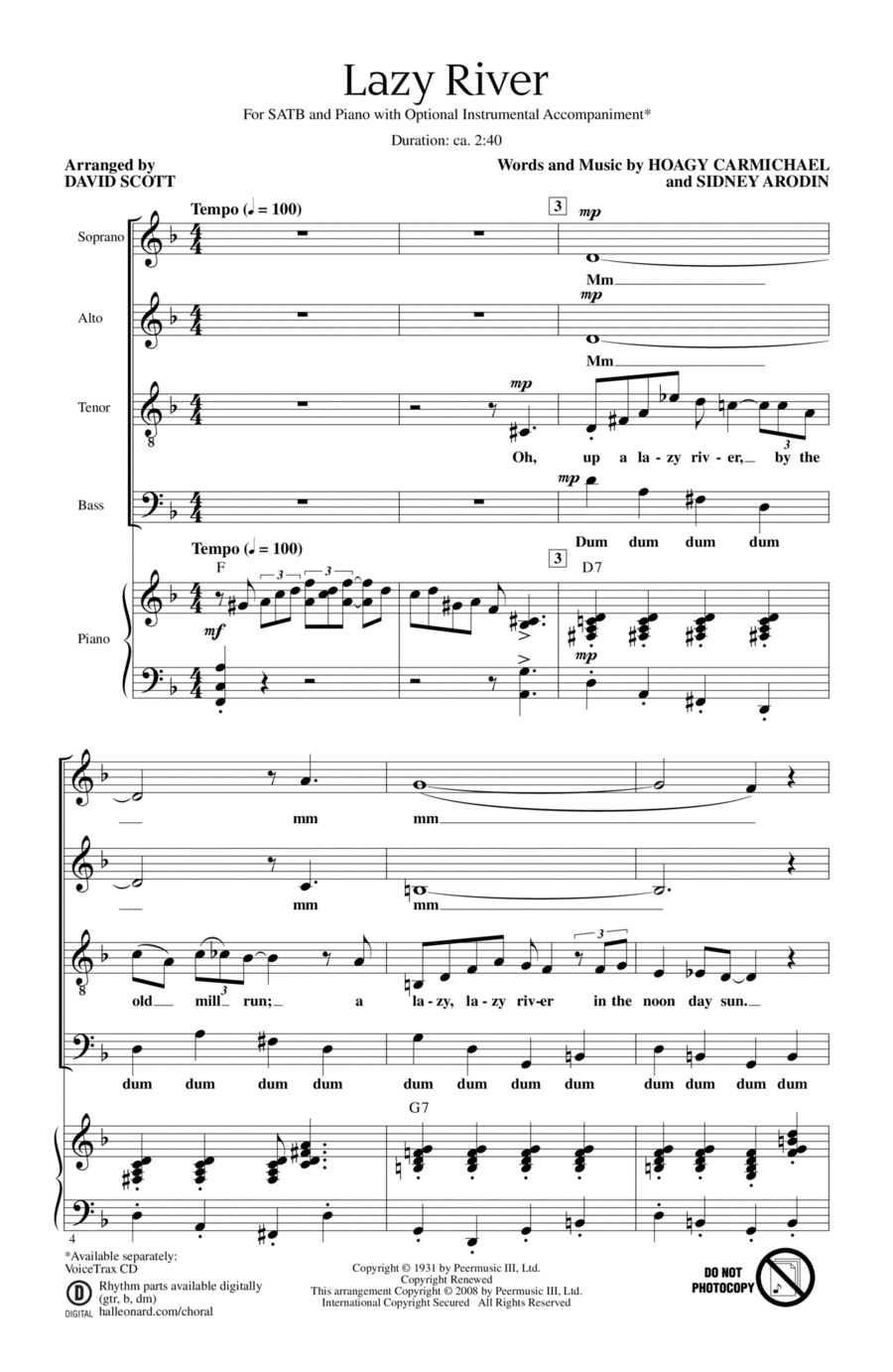 Lazy River 4-Part scores gallery preview page 1