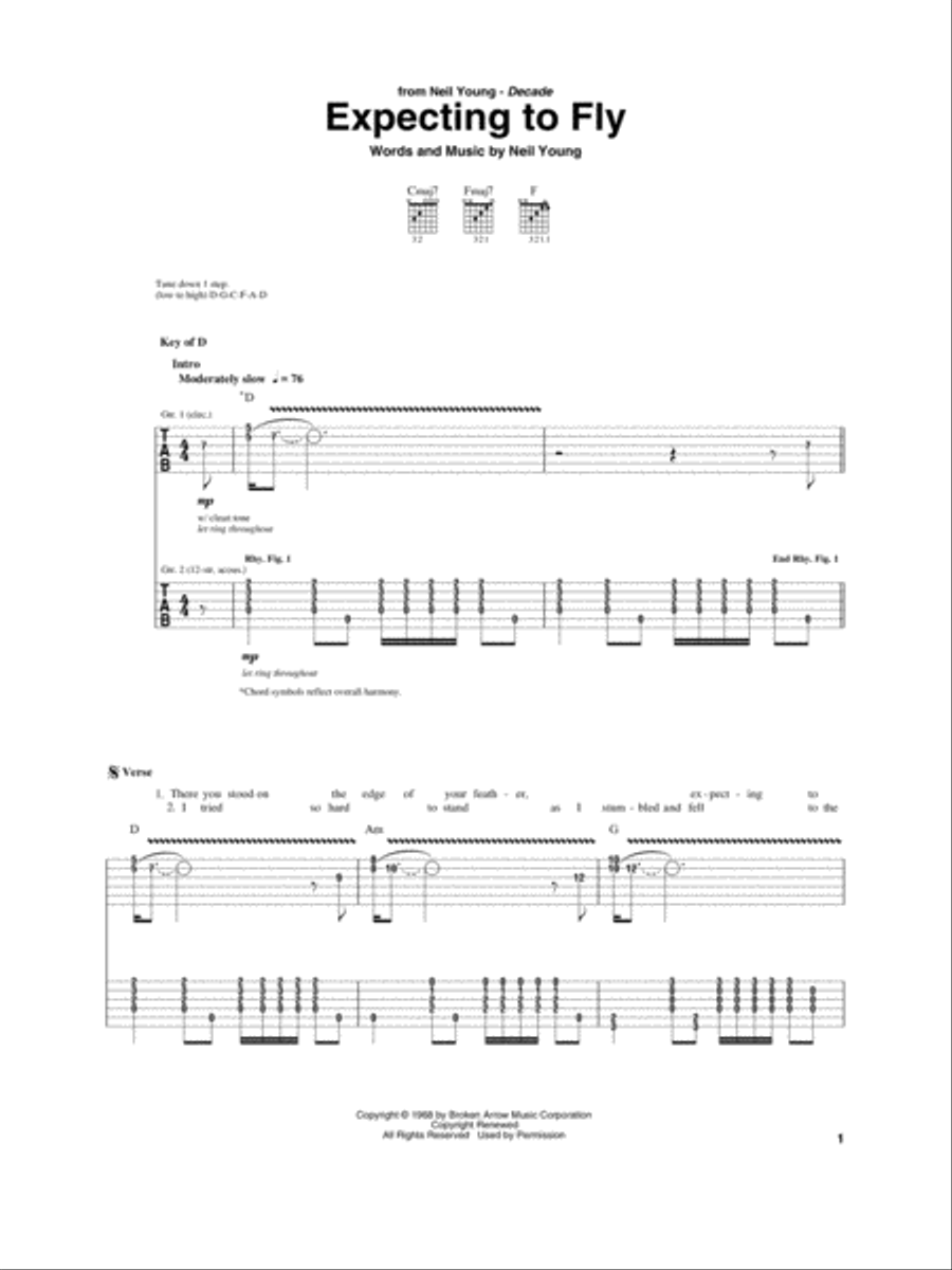 Expecting To Fly Guitar scores gallery preview page 1