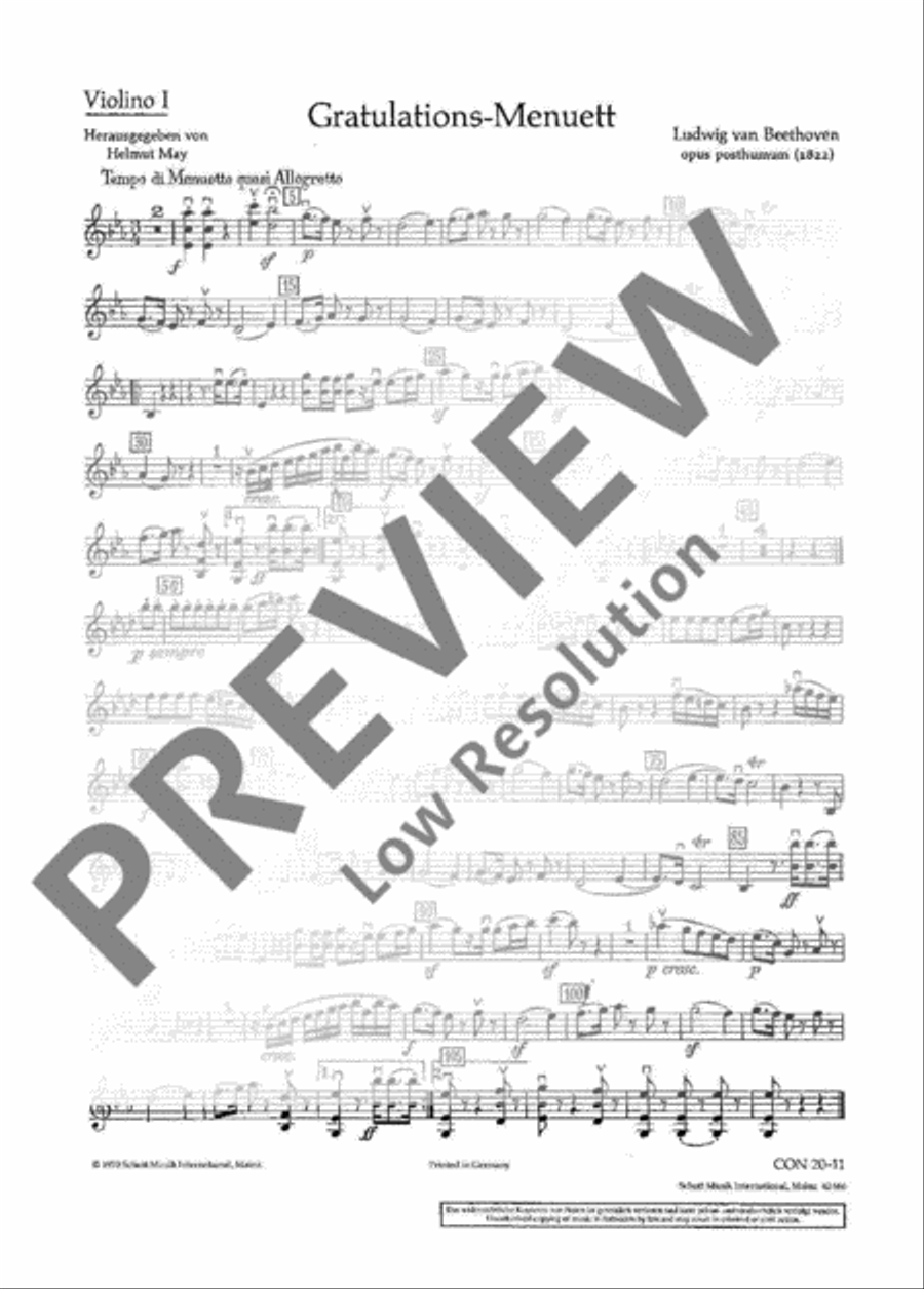 Gratulations-Menuett Orchestra scores gallery preview page 14