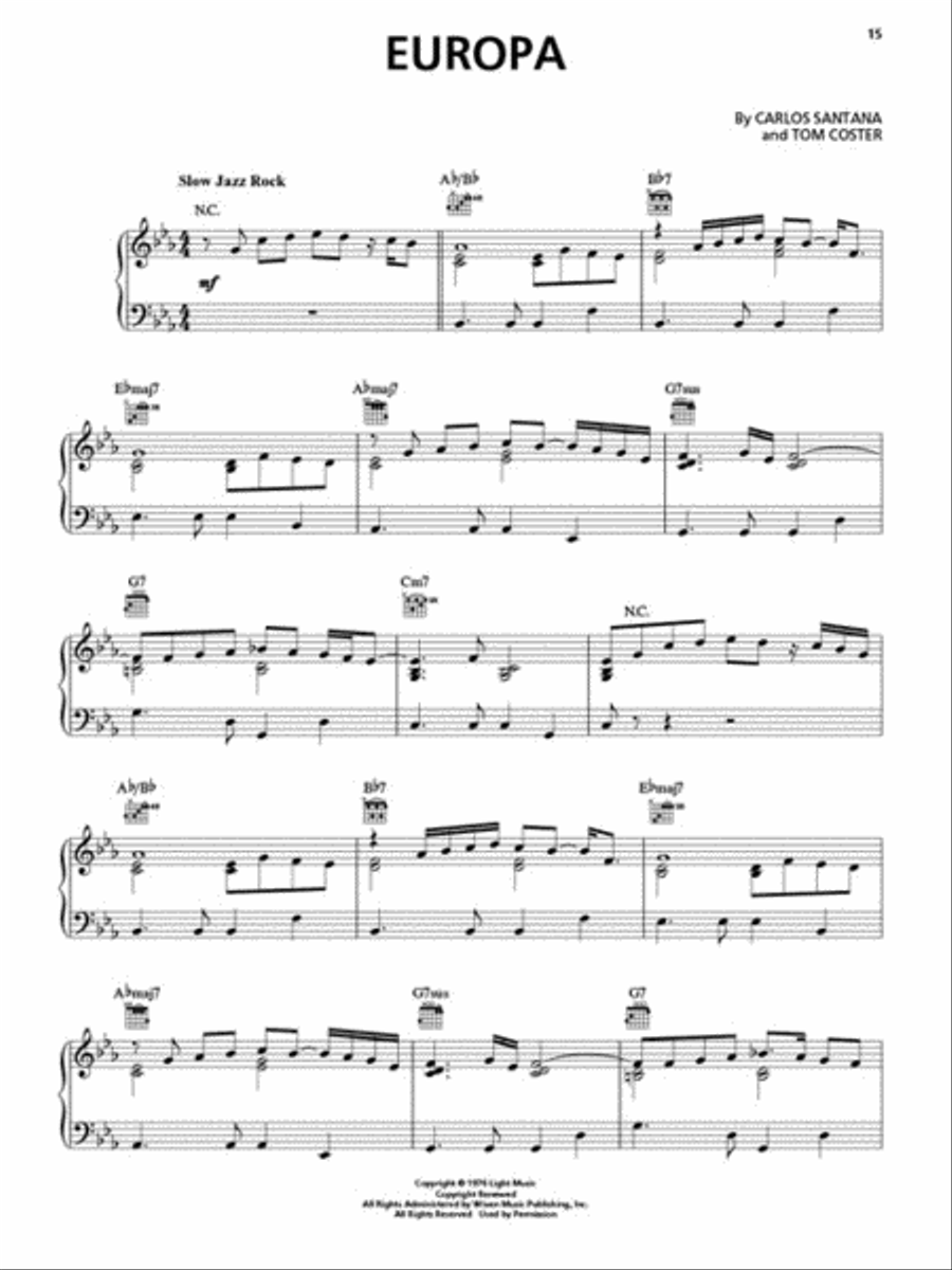 Best of Santana Piano, Vocal, Guitar scores gallery preview page 5