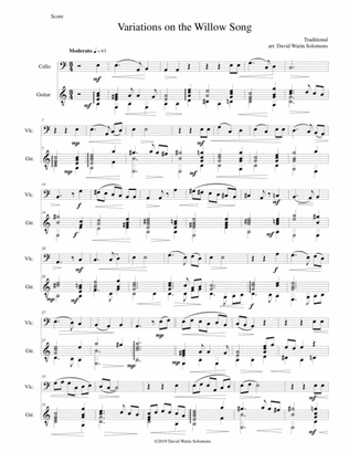 Variations on the Willow Song for cello and guitar