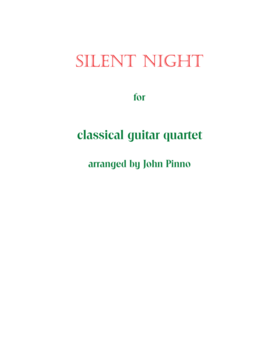 Silent Night for Classical Guitar Trio or Quartet Guitar Ensemble scores gallery preview page 1