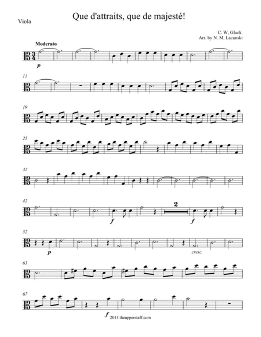Que d'attraits, que de majesté! from Iphegenia String Quartet scores gallery preview page 3