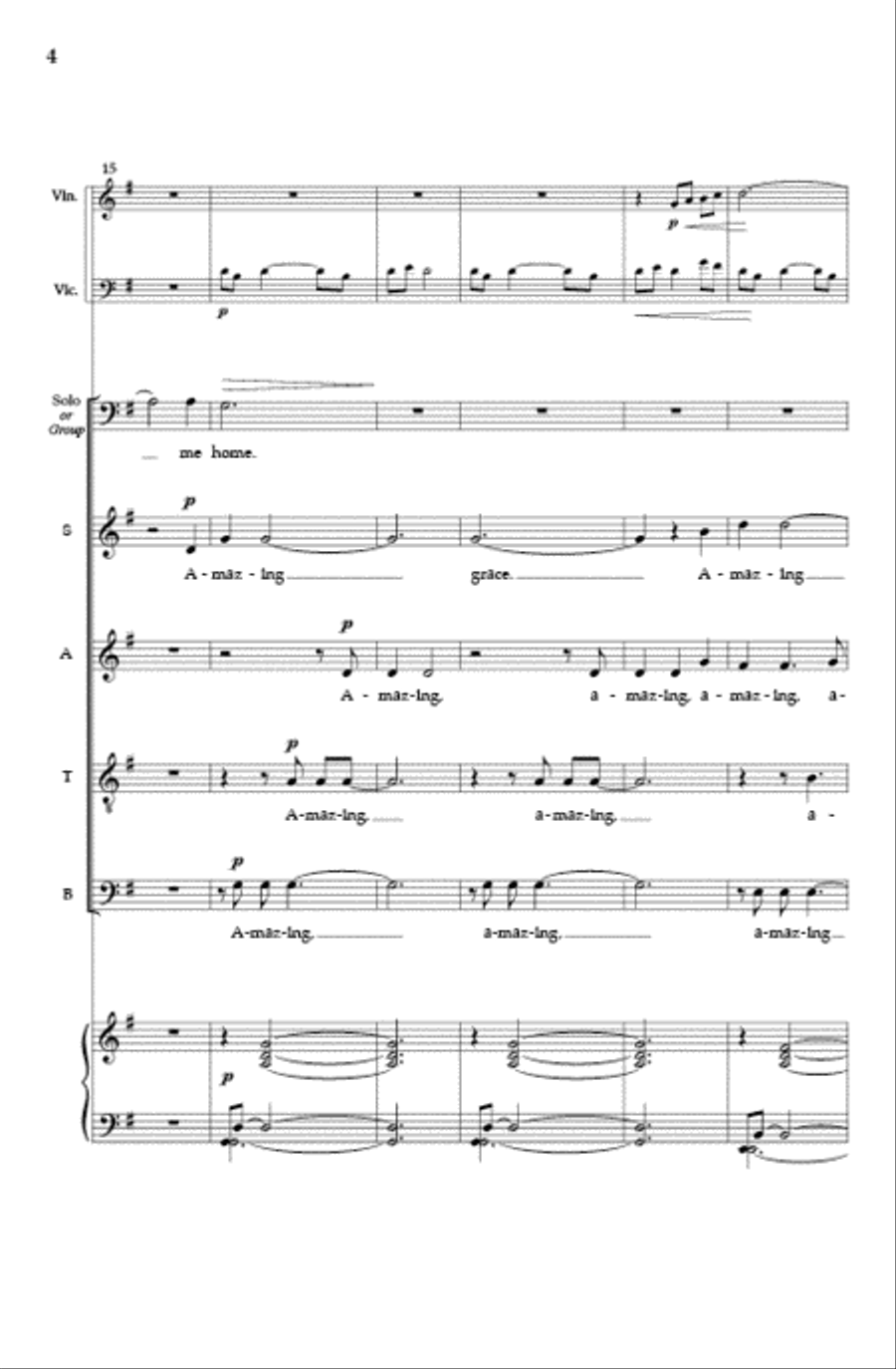 Amazing Grace (SATB) 4-Part scores gallery preview page 3
