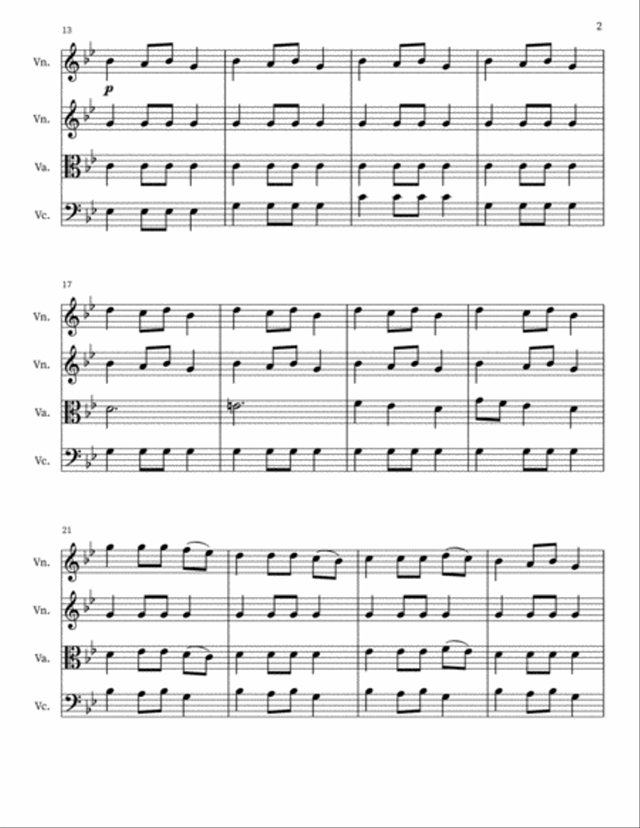 Carol of the Bells String Quartet scores gallery preview page 2