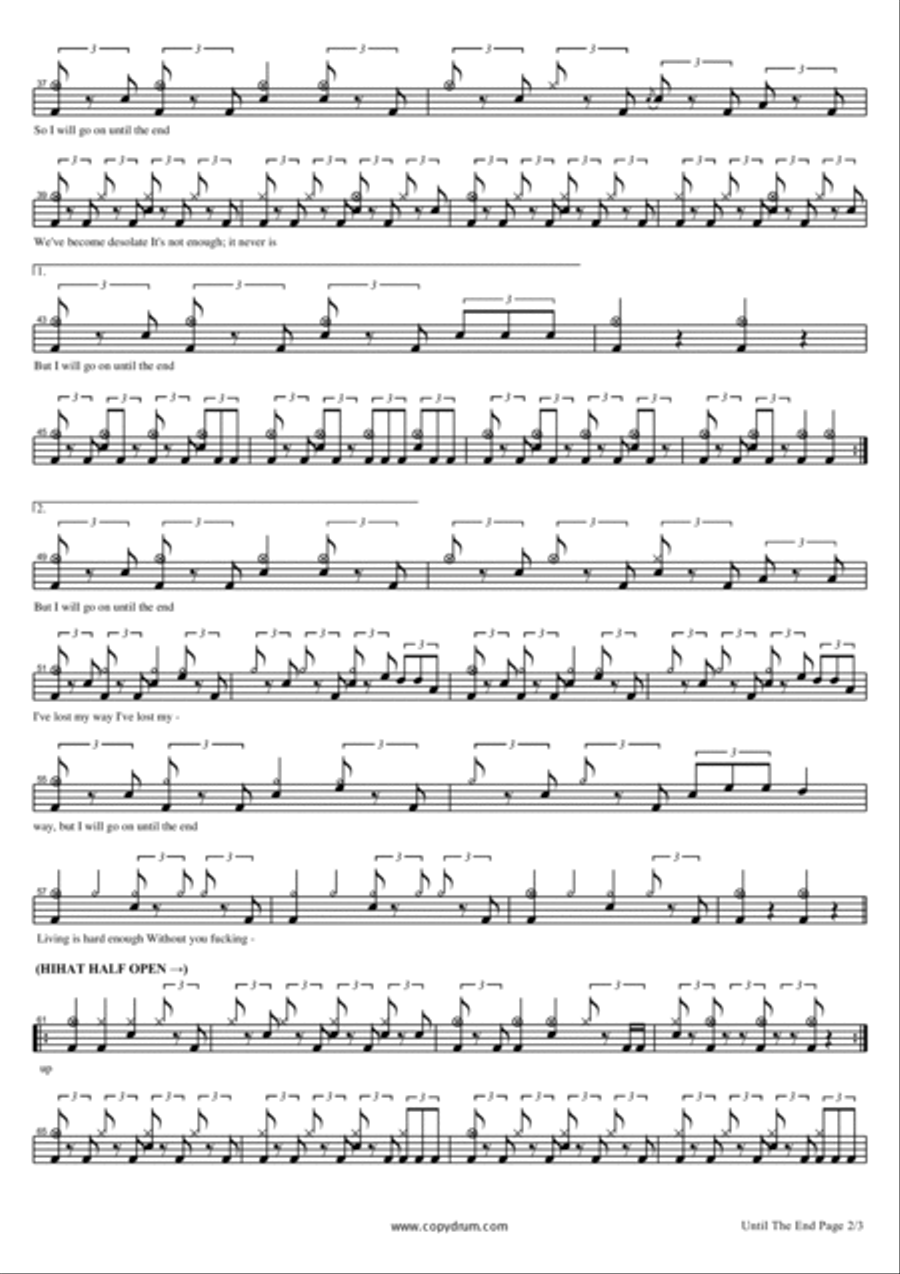 Until The End Drum Set scores gallery preview page 2