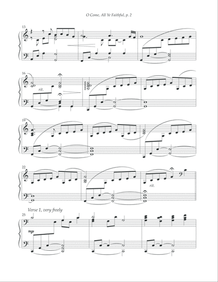 O Come, All Ye Faithful Piano Solo scores gallery preview page 3
