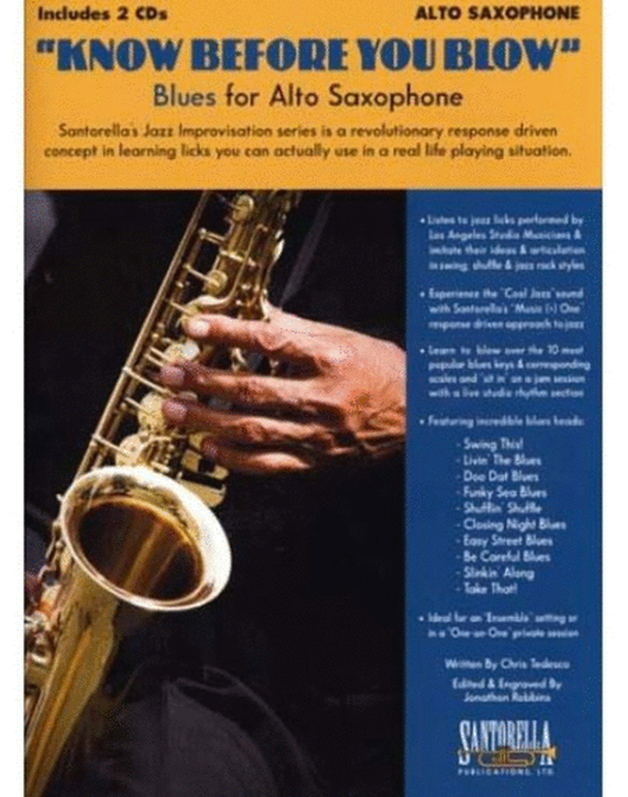 Know Before You Blow Blues Alto Sax Book/2CDs
