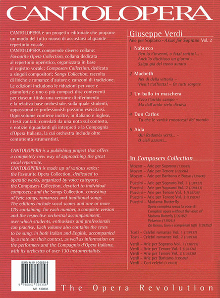 Cantolopera: Verdi Arias for Soprano Volume 2 image number null